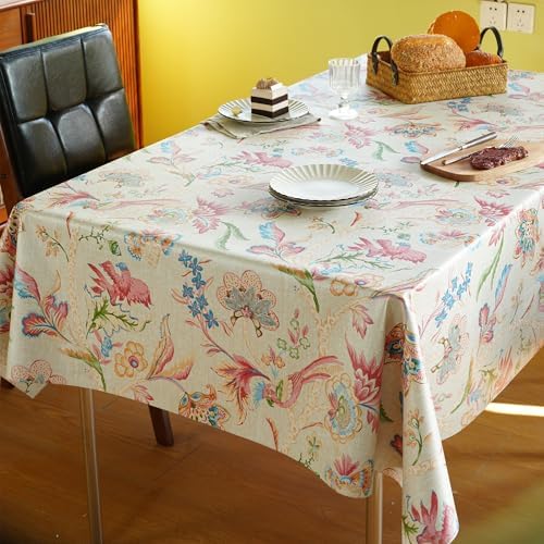 Rectangle Table Cloth,100% Waterproof Tablecloth Oil Proof Spill Proof Vinyl Table Cloth, Wipe Clean Plastic Table Cover for Dining, Camping, Indoor and Outdoor 54" x 102",Songbird - Image 7