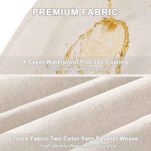 Decorelia Cream Linen Textured Tablecloth Rectangular 52 x70 Inch - Image 4