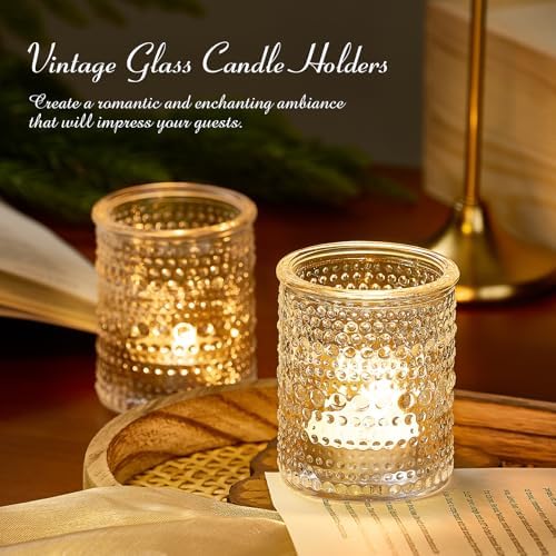 24 Pack Clear Glass Votive Candle Holders, Vintage Candle Holder for Floating Candle, Tealight Candle Holder for Table Centerpieces Home Bridal Shower Birthday Christmas Wedding Party Table Decoration - Image 4