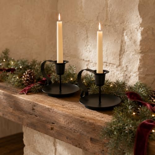 Black Taper Candle Holders Set of 2, Iron Candlestick Holders - Image 5