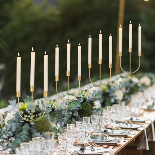 Sziqiqi Gold Candelabra Candle Holders, 3 Arm Candelabra Table Centerpiece - Image 4
