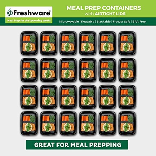 Freshware Meal Prep Containers [50 Pack] 1 Compartment Food Storage Containers with Lids, Bento Box, BPA Free, Stackable, Microwave/Dishwasher/Freezer Safe (16 oz) - Image 3