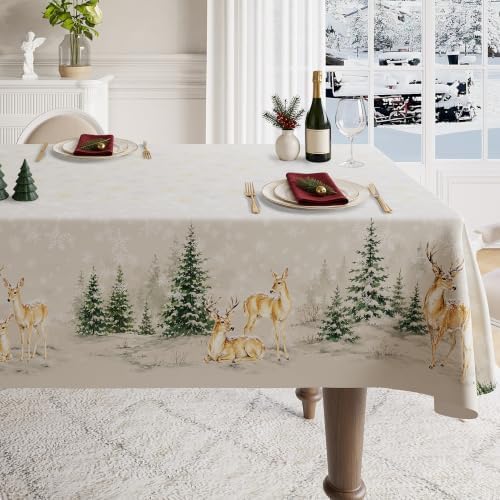 Rectangle Table Cloth,Christmas Vinyl Tablecloth, 54" x 84",Cedar by Unknown