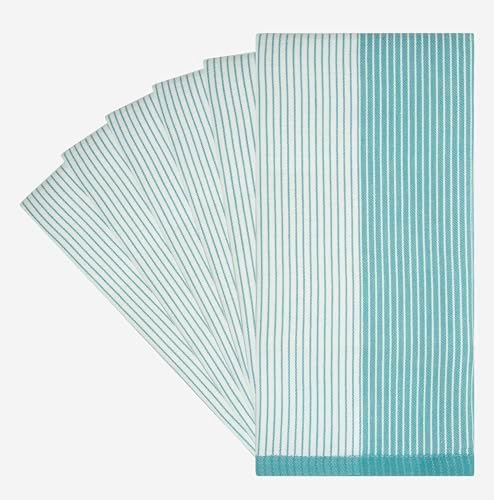 Premium Kitchen Towels 6 Pack 100% Cotton, 20"x28" - Aqua - Image 3