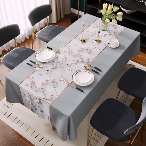 Rectangle Table Cloth,100% Waterproof Tablecloth Oil Proof Spill Proof Vinyl Table Cloth, Wipe Clean Plastic Table Cover for Dining, Camping, Indoor and Outdoor 54" x 120",Prunus Persica by Unknown