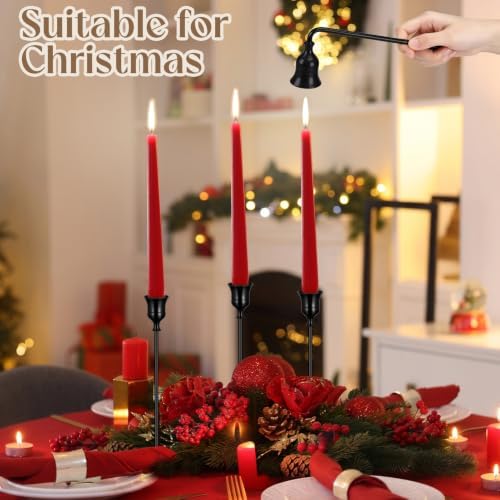 24PCS Brass Black Taper Candle Holders Set, Vintage Candlestick Holders - Image 6