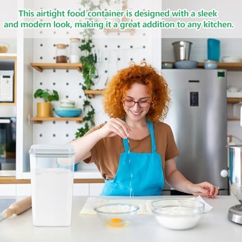 4.2 Qt Airtight Flour Rice Storage Container with Pop-up Lid Sugar Holder - Image 7