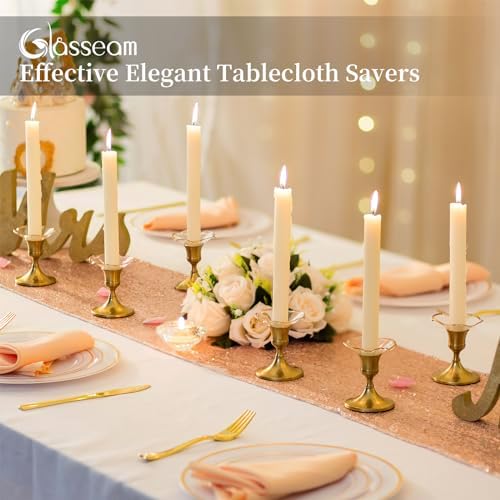 Glasseam Glass Bobeches for Candlestick, 12Pcs Gold Candles Drip Protectors - Image 3