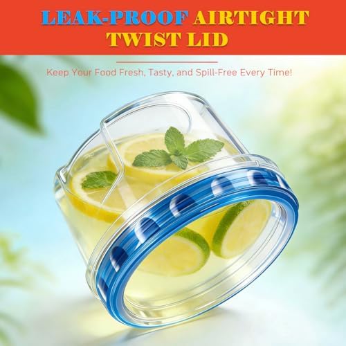 10 Pack 17oz Small Freezer Food Storage Containers with Twist Top Lids - Image 3