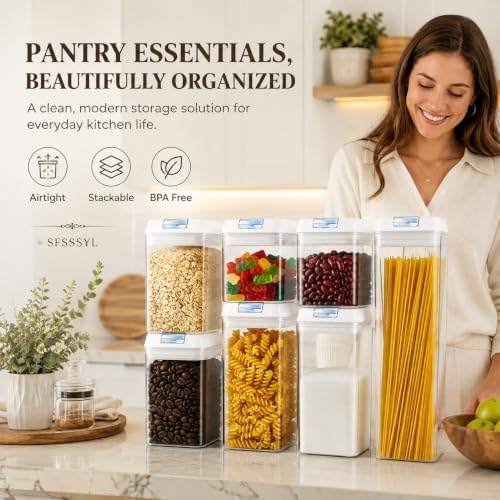 Clear Airtight Food Storage Containers, 7-Piece Set - Image 2