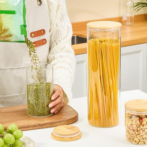 Vtopmart 74oz/27oz/20oz Glass Food Jars with Airtight Bamboo Lids, 3 Pack - Image 5