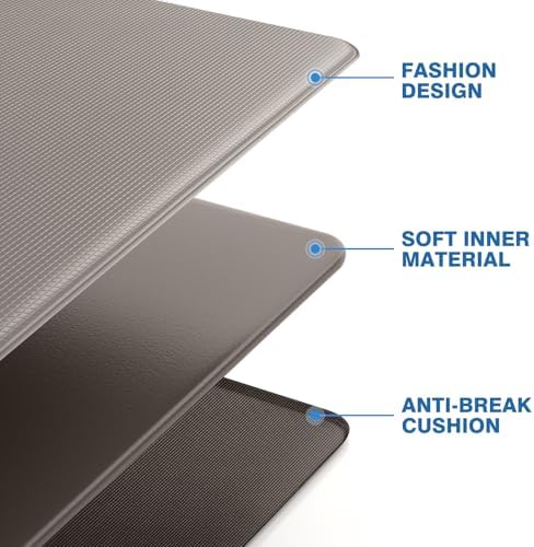 StepRite Kitchen Mats for Floor, 2-Piece Anti-Fatigue Kitchen Rugs, Khaki - Image 5