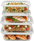 Taree Glass Food Storage Containers with Glass Silicone Lids,22/35oz,Grey by Unknown