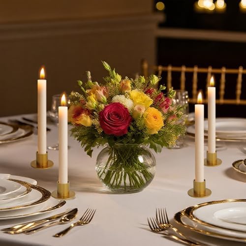 GUTE Gold Taper Candle Holder Matte Iron Candlestick Decor Farmhouse 8Pcs - Image 3