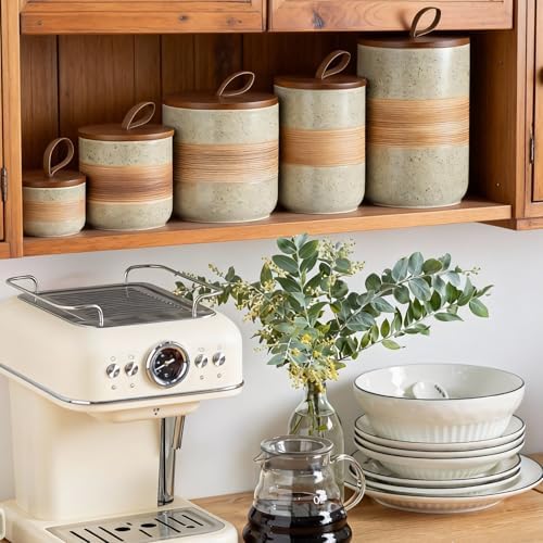 Miamolo Ceramic Jar with Lid, Small Coffee Canister for Ground Coffee - Image 5