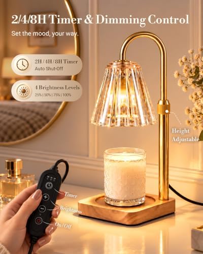 Marycele Candle Warmer Lamp with Timer, Vintage Home Decor, Gifts for Women - Image 3