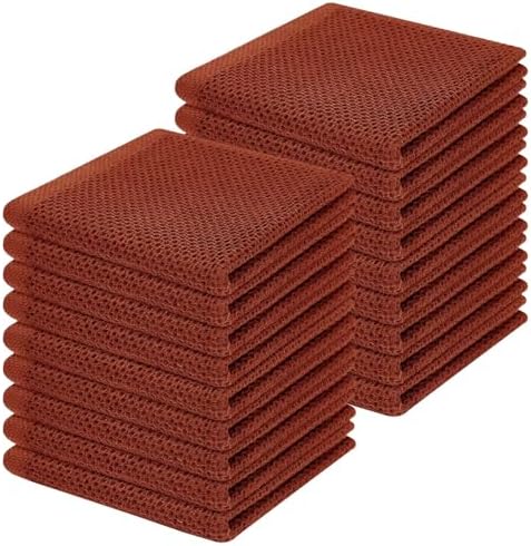 Homaxy 100% Cotton Waffle Weave Kitchen Dish Cloths 18-Pack, Rust by Homaxy