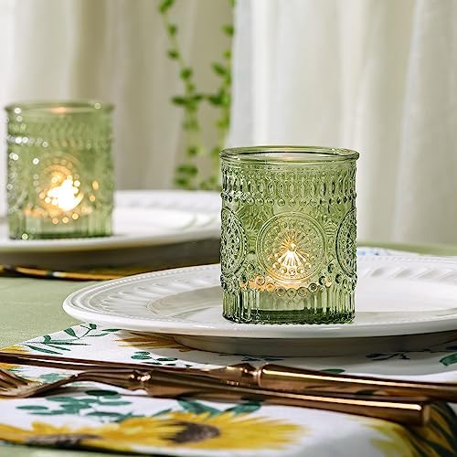 24 Pcs Green Votive Candle Holders for Wedding, Christmas Tealight Holder, - Image 2