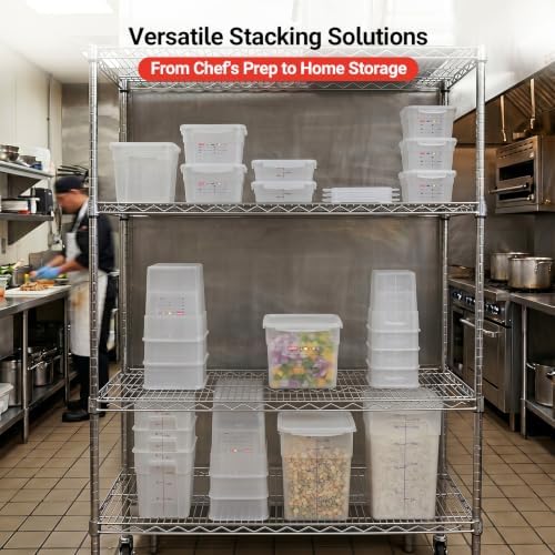 2 Pack 8 QT BPA-Free Translucent Polypropylene Commercial Food Storage Containers, Airtight Lids, Stackable Ingredient Storage for Flour, Sugar & Prep, 2 Markers Included - Image 5