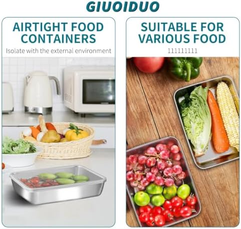 GIUOIDUO stainless steelFood Storage 12-Pack Lunch BoxContainers setsstorage box with lidfreezer FrozenKitchen tra with lidOven plateSide dish plate Freezer & Dishwasher Safe - Image 3