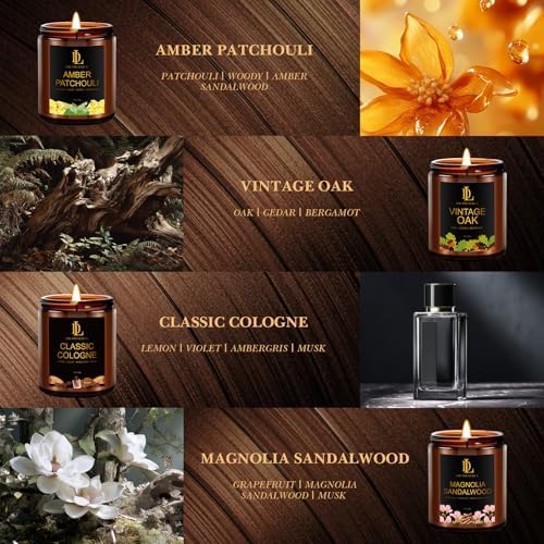 8 Pack Candles for Home Scented, Scented Candles Gifts Set for Women Men, 56 oz Soy Candle Set, Scents of Teakwood/Smoke Vanilla/Cologne/Coffee/Patchouli/Oak/Sandalwood/Cupcake - Image 3