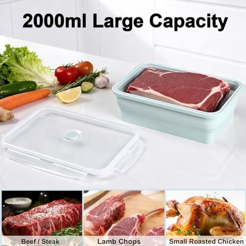 Extra Large Collapsible Silicone Food Storage Containers with Lid, 68oz - Image 3