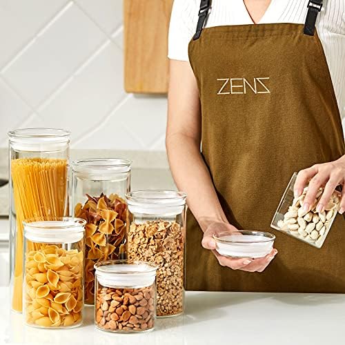 ZENS 10oz Glass Jars with Airtight Lid, 4 Pack Glass Kitchen Canisters Set for Spice, Loose Tea, Small Clear Glass Storage Jars with Labels for Herbs, Sugar - Image 5