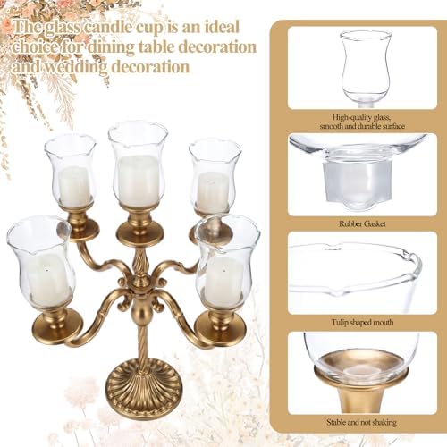 LemonRoad 12 Sets Clear Peg Votive Holders with Rubber Gasket, 3.5" - Image 3