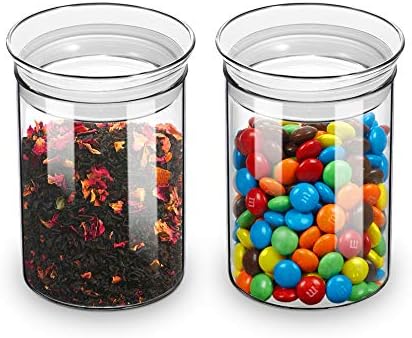 ZENS 15oz Glass Jars with Airtight Lid, Set of 2 Small Glass Storage Jars by ZENSLIFESTYLE