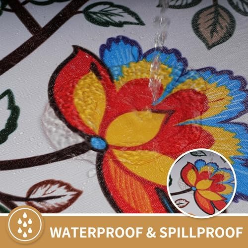 Rectangle Table Cloth,100% Waterproof Tablecloth Oil Proof Spill Proof Vinyl Table Cloth, Wipe Clean Plastic Table Cover for Dining, Camping, Indoor and Outdoor, 52"x70", Elegant Twig - Image 2