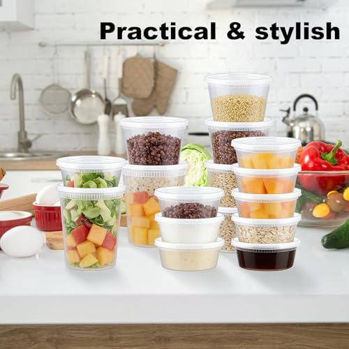 Clawsoff 60 Sets Deli Containers with Lids Disposable Plastic Food Storage - Image 4