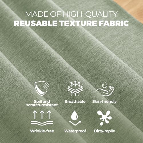 Decorelia Table Cloth for Rectangle Dining Table, 60 x144 Inch, Sage Green - Image 6