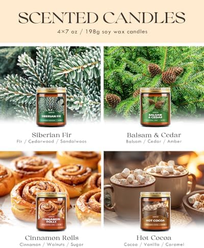 AOOVOO Winter Candles Set - 4 Pack Candles for Home Scented, 28 oz Soy Wax - Image 3