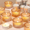 HAVITI 18 Pack Gold Tealight Candle Holders with Candles, Glass Votive Set by LOVELIGHTLOVELIFE