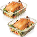 Razab 10 Cups/ 80 Oz 4 Pc (Set of 2) Glass Food Storage Containers with Airtight Locking Lids For Storing & Serving Food. BPA Free & Leak Proof - Microwave, Dishwasher, Fridge, Freezer, Oven Safe by RazabHomeGoods