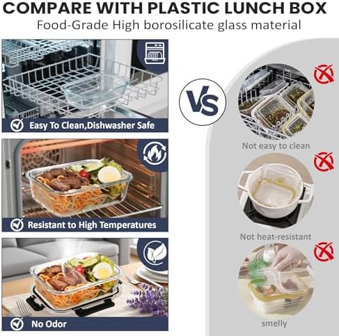 HOTEC 2-Pack 35OZ Glass Food Storage Container - Image 5