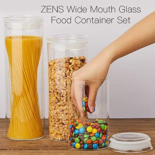 ZENS Glass Jars with Airtight Lid Set of 2, 37oz Kitchen Storage Jars - Image 6