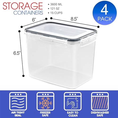 Sorbus Air Tight Pantry Storage Containers, with Lids (4 Pack) - Image 4