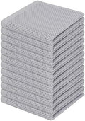 Homaxy 100% Cotton Waffle Weave Kitchen Dish Cloths 12-Pack, Light Gray by Homaxy