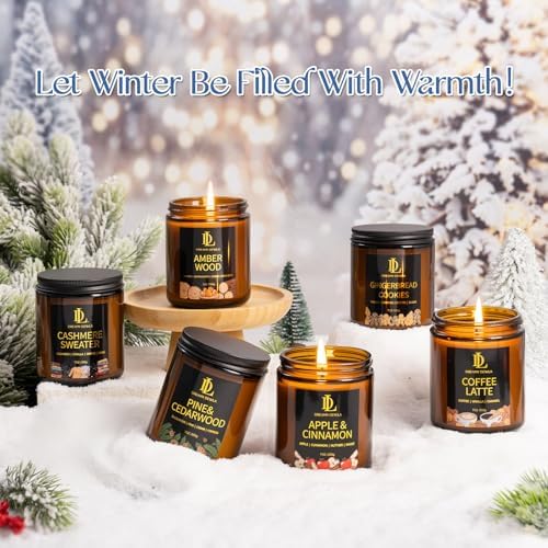 DL DREAMY DEWLA Winter Candles Set for Home Scented, 6 Pack 42oz, Soy Wax - Image 6