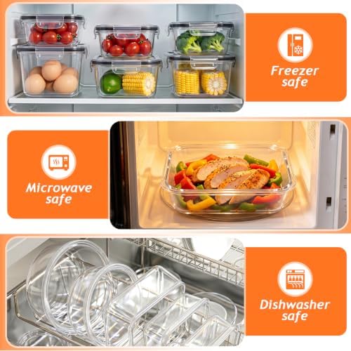 68 Pcs Reusable plastic food storage containers with lids - Image 5