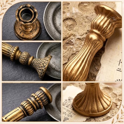 8 Pcs Christmas Vintage Candlestick Holders, Mixed - Image 4