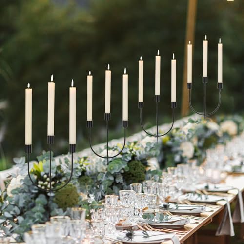 Sziqiqi Black Candelabra Candle Holders, 3 Arm Candelabra for Halloween - Image 4