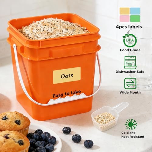 ASEVAT 4-Pack 2L/68 oz Square Food Storage Containers with Lids, Handles & Scoops, BPA-Free Pantry Organizer Bins for Flour, Rice, Cereal, Sugar & Pet Food, Clear Graduated Stackable Dry-Goods Storage - Image 7