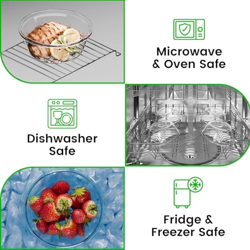 Verel Glass Food Storage Containers with Bamboo Lids (4 Pack, 32 Ounce) Eco Friendly Meal Prep Containers Airtight – Plastic Free, BPA Free - Image 3