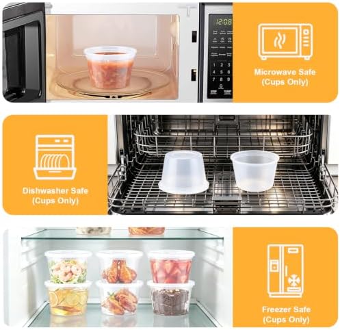 BYSNOW 50 Sets 16 oz Deli Containers with Lids - Image 5