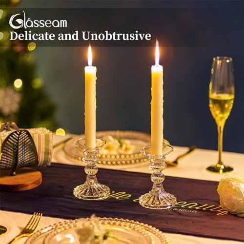 Glasseam Glass Bobeches for Candlestick, 12Pcs Clear Candles Drip Protector - Image 4