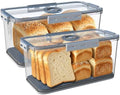 Honbuty 2PCS Bread Boxes,Bread Box for Kitchen Counter Airtight,Time Recording Bread Storage Container with Lid, Bread Keeper for Homemade Bread, Toast, Bagel, Donut and Cookies (Grey) by Honbuty