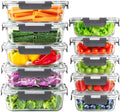 Glass Meal Prep Containers, 10 Pack Glass Food Storage Containers with Lids by HKJ+Chef