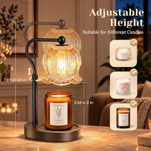 Candle Warmer Lamp with Timer, Adjustable and Dimmable, Black - Image 2